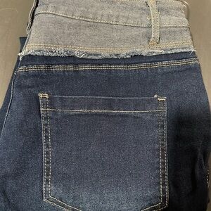 Dark Blue Denim Jeans 2-tone